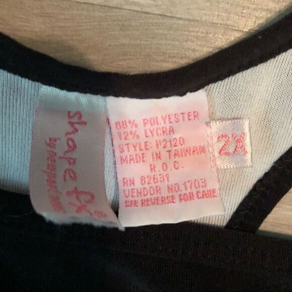 Shape FX Black Shapewear Top Size 2X - Picture 2 of 6
